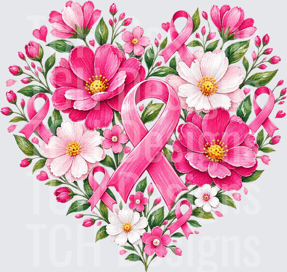 Ribbon Floral Heart