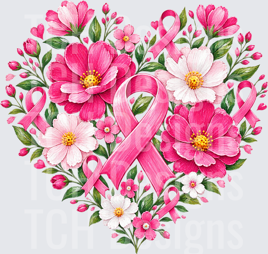 Ribbon Floral Heart