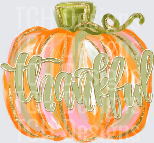 Thankful Watercolor Pumpkin