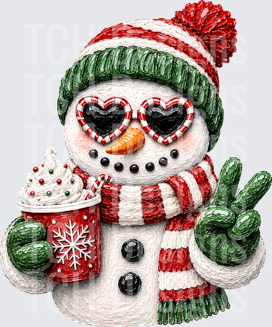 SNOWMAN FAUX PAINTED