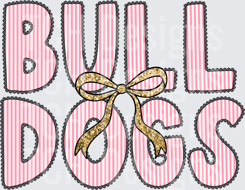 Bulldogs Pink Mascot- CSG Designs