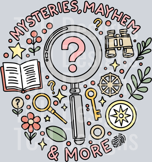 MysteriesMayhemThrillerBookPNGDTFStickersDesigns