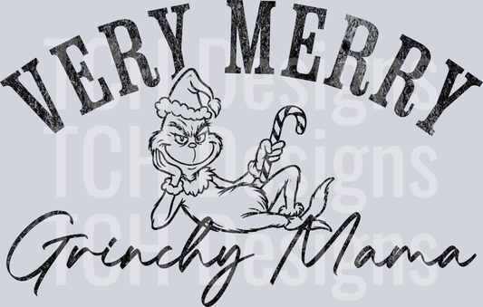 very merry grinchy mama black