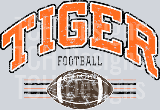 TigerFootballOrangeandBlackPNG