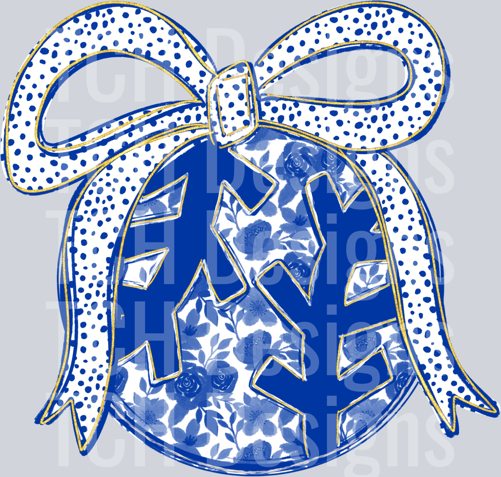 Baseball_Softball_Royal_Floral_Dalmatian_Dots_Bow_Glitter