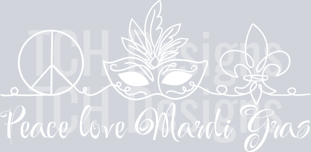 peace love mardigras line drawing white - Copy
