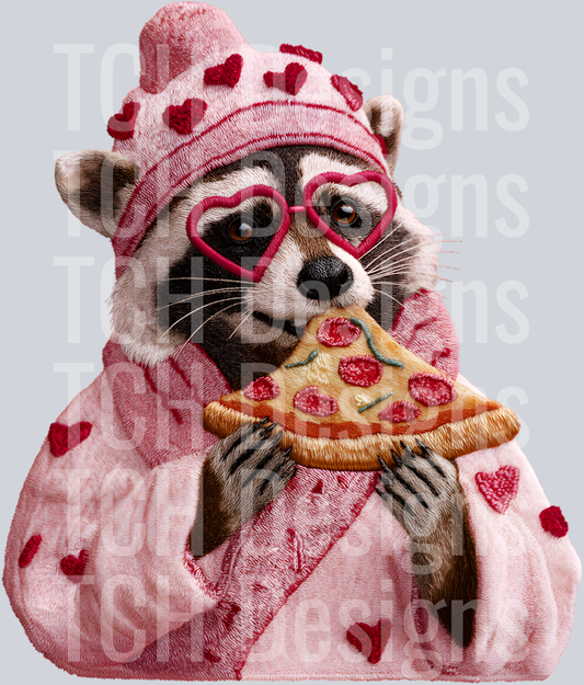 RACOON VALENTINES DAY PIZZA