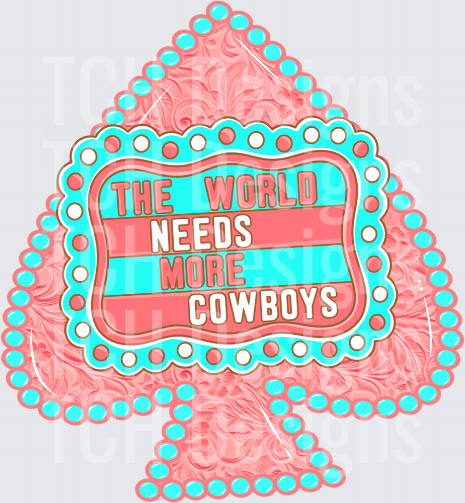 The World Needs More Cowboys Western Rhinestone Arrowhead
