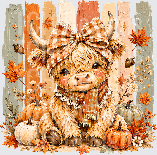 Striped Fall Highland Cow