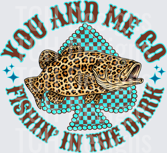 You And Me Go Fishing In The Dark Leopard Print Bass