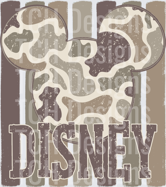 Disney Mickey Mouse Silhouette Camo Distressed Vintage