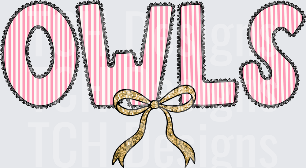 Owls Pink Mascot- CSG Designs