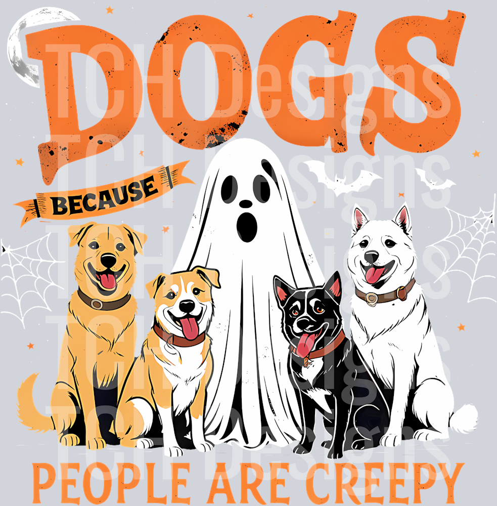 3 Dogs Because People Are Creepy Funny Halloween Dog Lover T-Shirt
