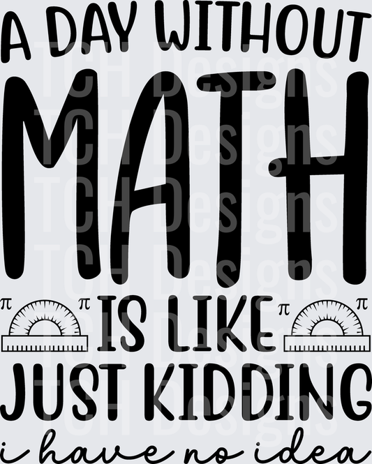 A Day Without Math Just Kidding I Have No Idea Funny Math