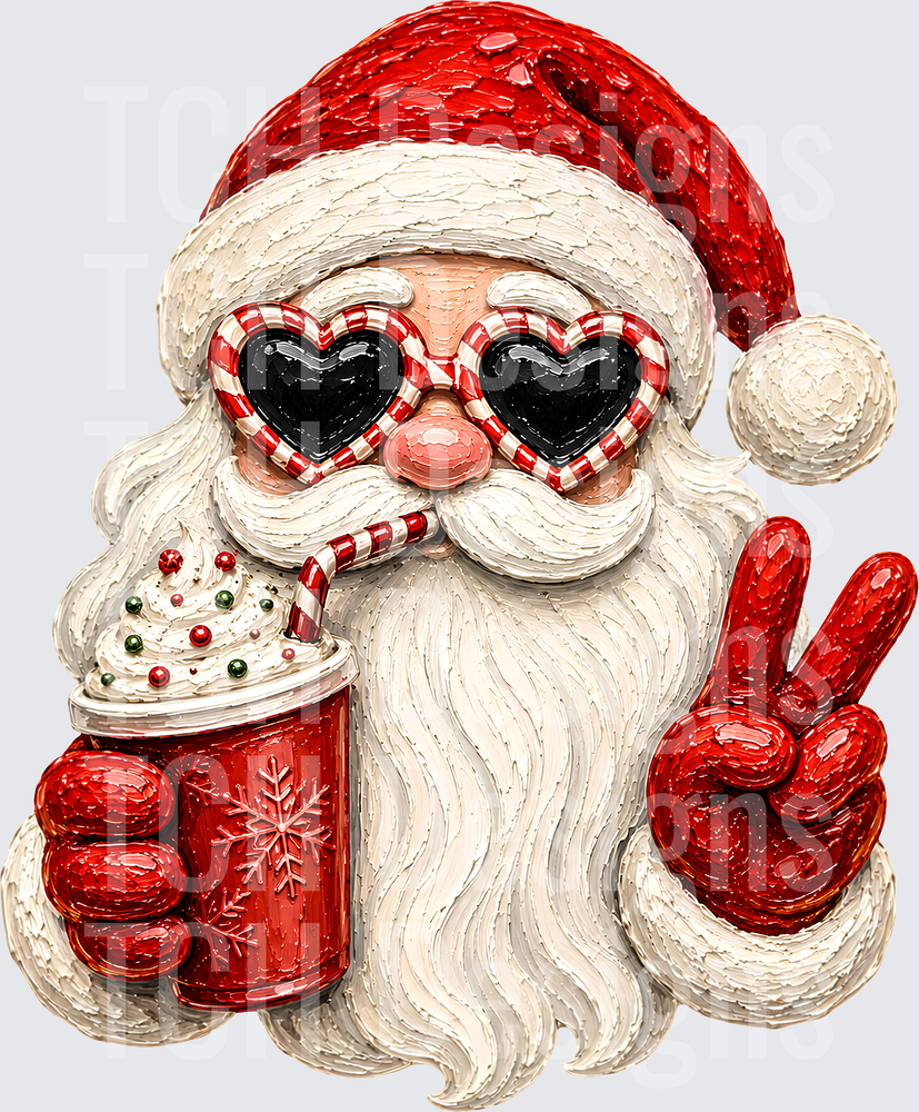 SANTA FAUX PAINTED