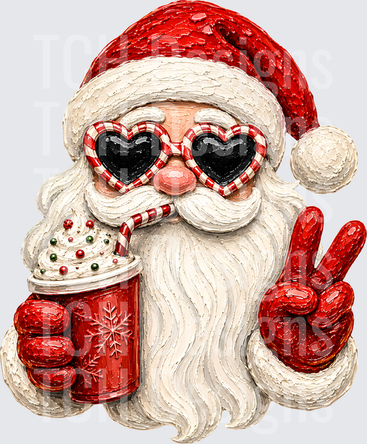 SANTA FAUX PAINTED
