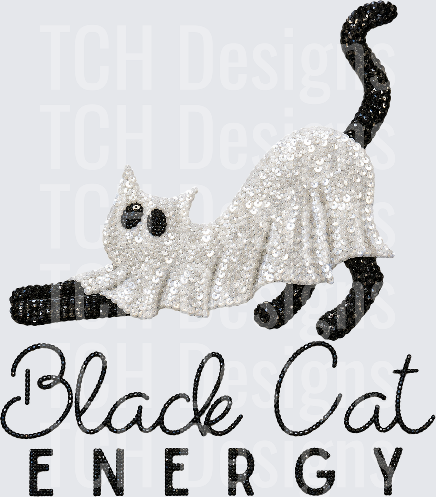 BLACK CAT ENERGY SEQUINS