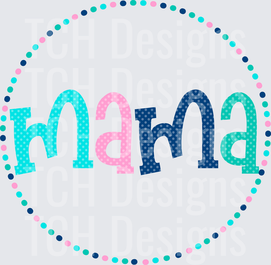 mama polka dot frame