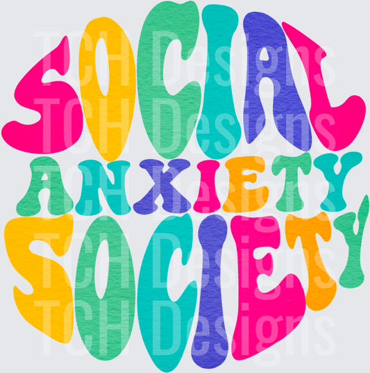 Social Anxiety Society Colorful Typography Design