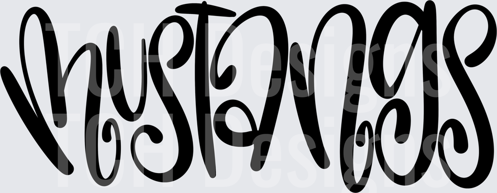 Mustangs Bold Cursive Graffiti Script Lettering