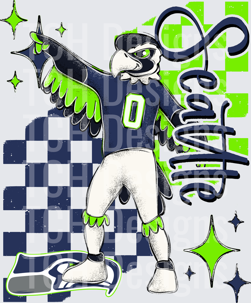 S Seahawks checkered