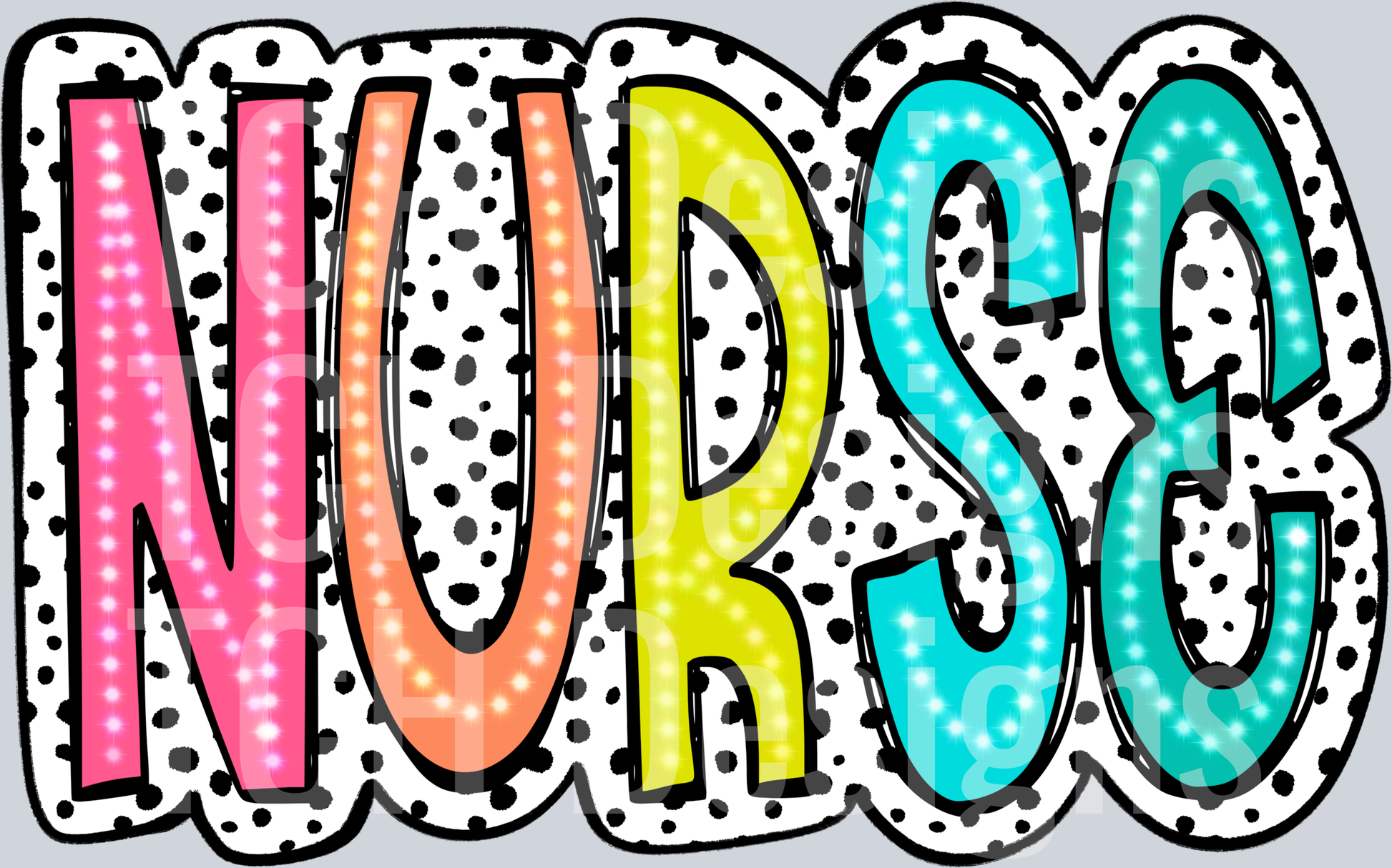 bright doodle with dalmation dots
