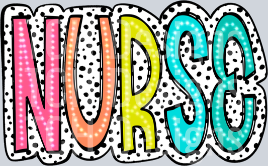 bright doodle with dalmation dots
