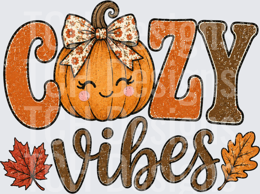 Cozy Vibes Leaf and Pumpkin