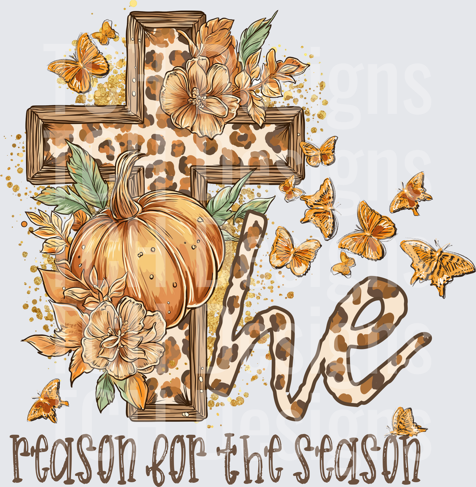 He Is The Reason For The Season Fall Leopard Cross Pumpkin