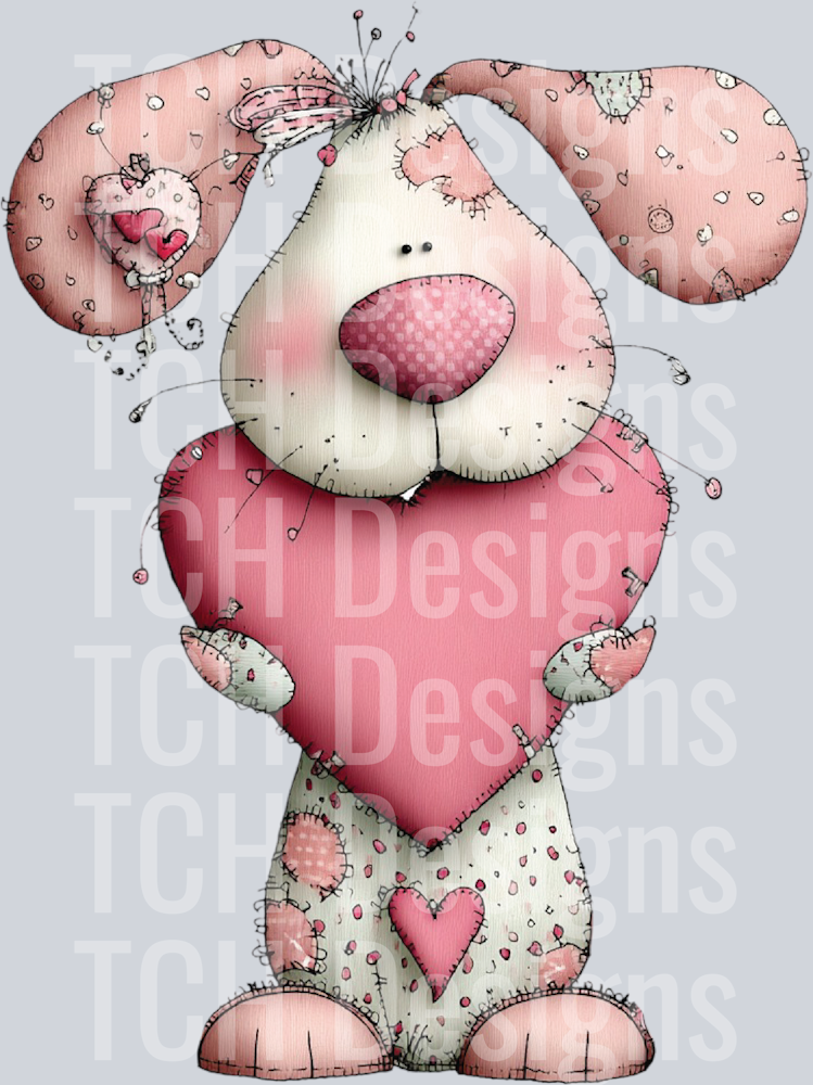 Whimsical Valentine Bunny Clipart (5)