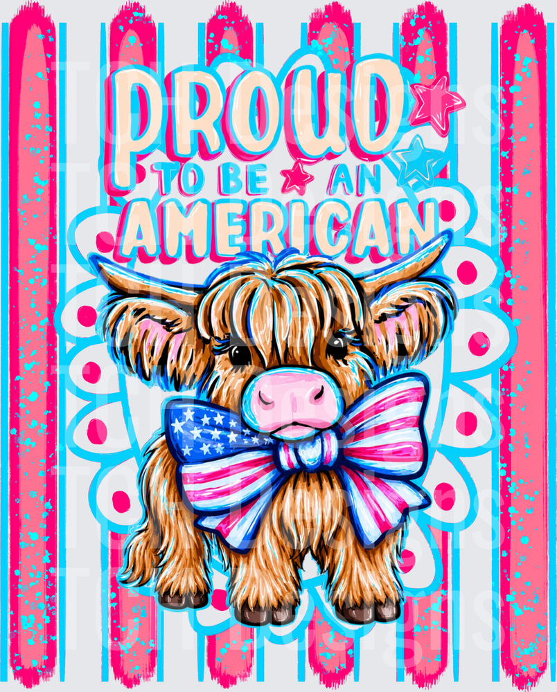 Proud To Be An American Highland Coquette Stripes