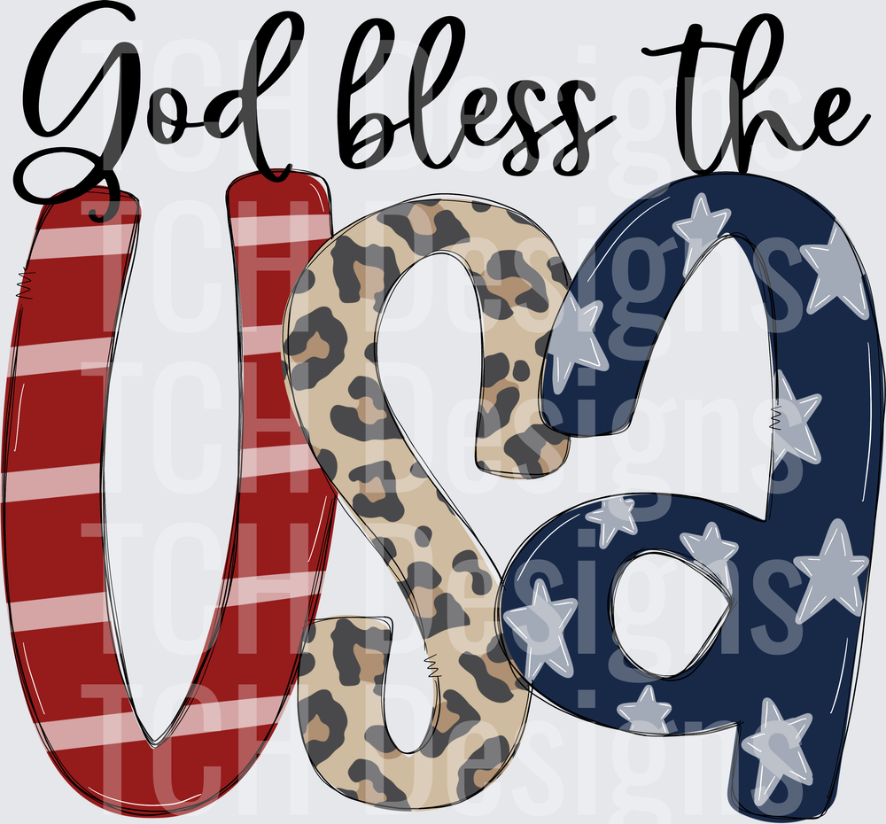GOD BLESS THE USA LEOPARD