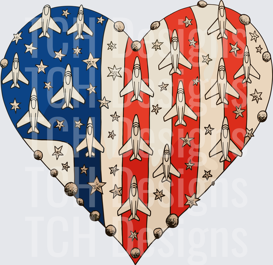 Patriotic Jet Lovers Heart 250 Years