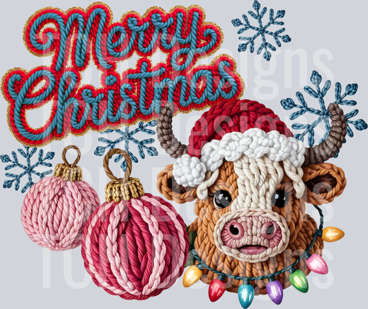 MerryChristmasHighlandCow