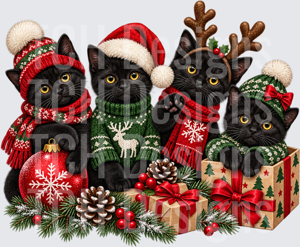 Black Cat Christmas Sweaters