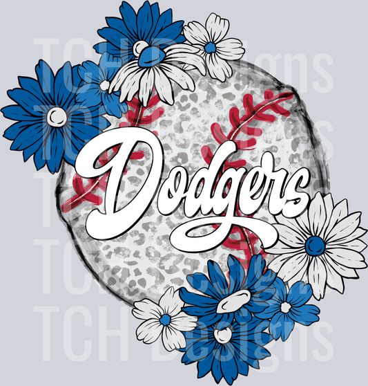 DodgersFloralBaseball