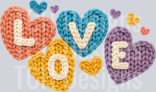Coquette Yarn Crochet Valentine Love PNG