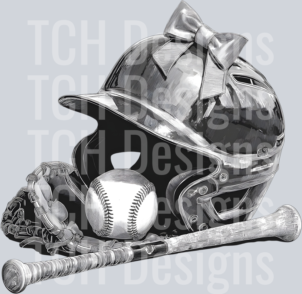 BASEBALL BLACK AND WHITE BOW