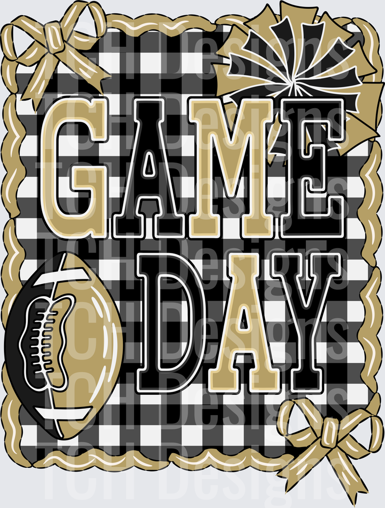 game-day-doodle-gingham-black-gold