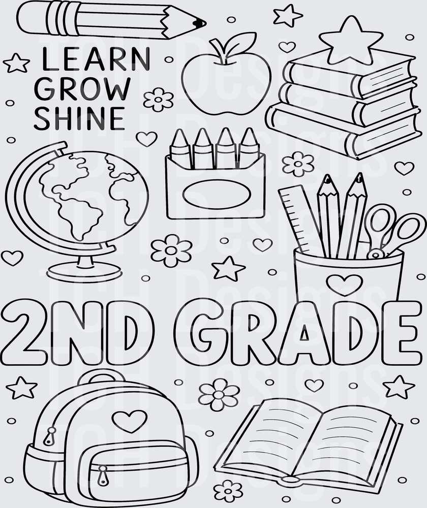 2nd grade line art