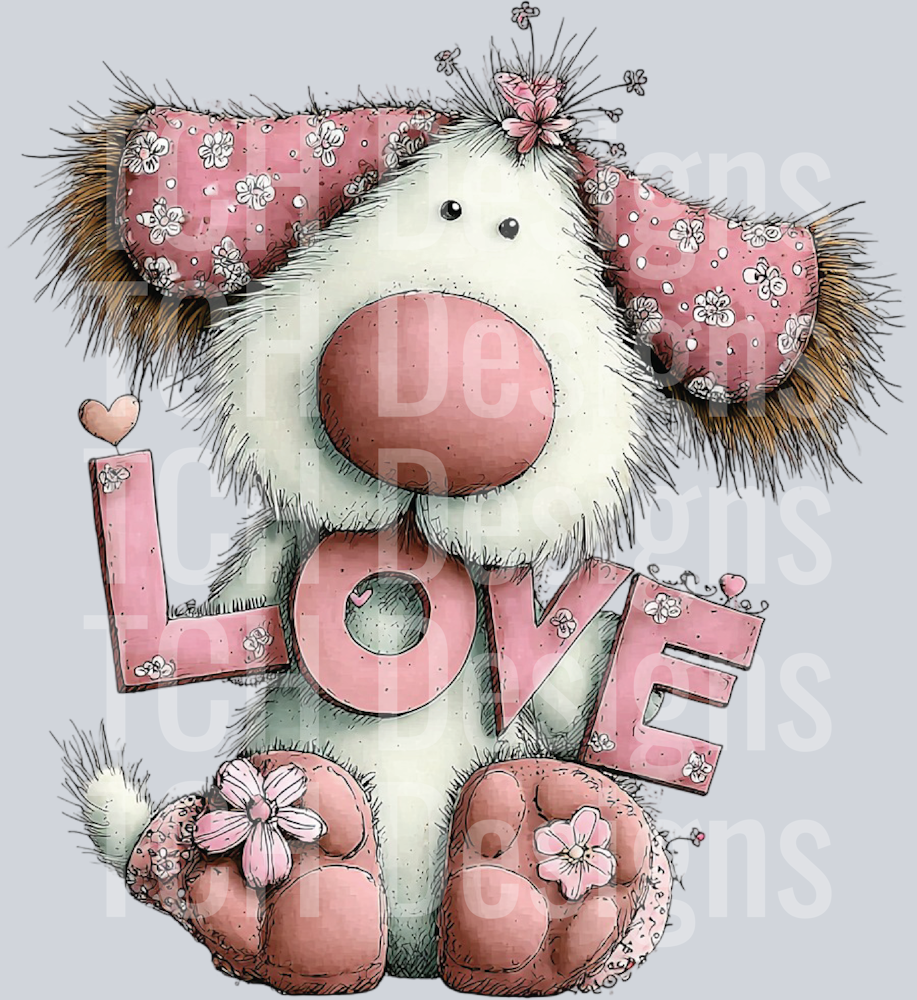 Whimsical Valentine Bunny Clipart (3)