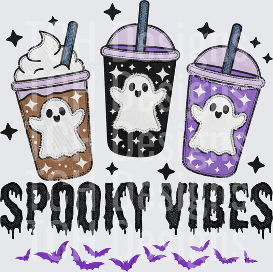 spooky vibes ghost coffees faux emb hwds