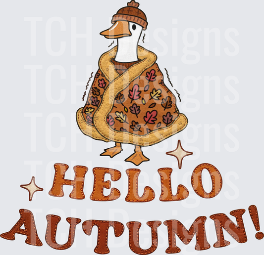 hello autumn goose faux emb hwds
