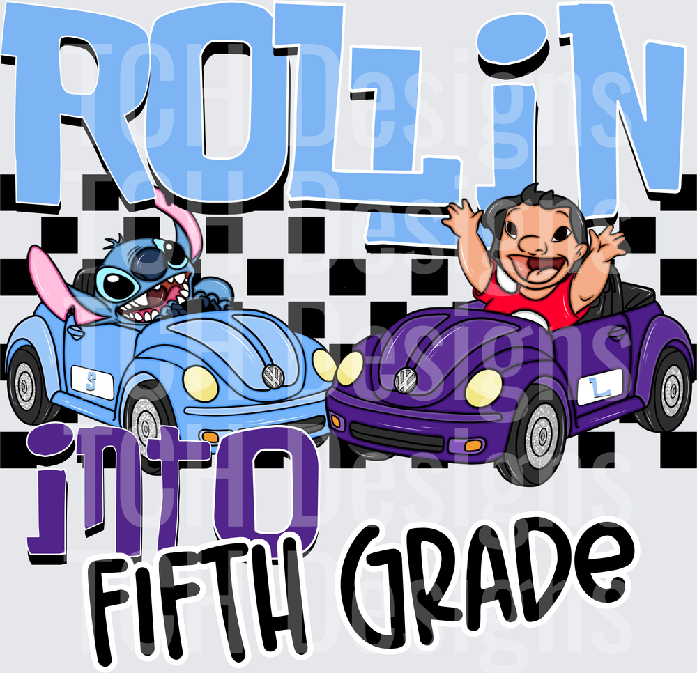 Lilo and Stitch Rollin Into Fifth Grade VW Bug Design