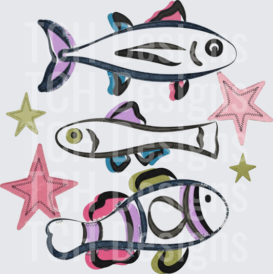 stacked fish patchwork hwds