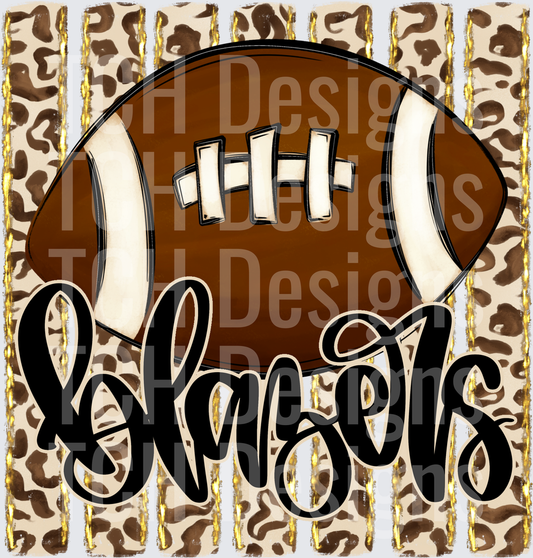 Blazers Football Leopard Print Gold Stripe Design