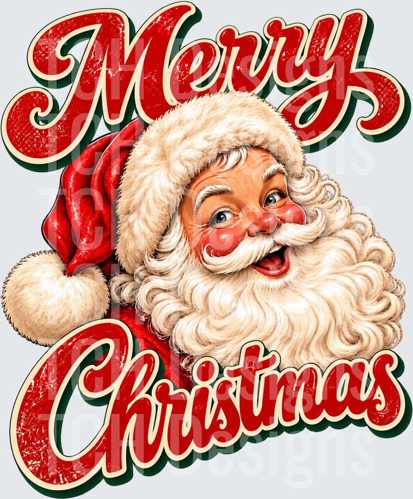Distressed Santa Merry Christmas