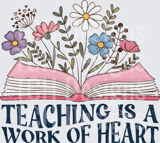 Teaching Is A Work Of Heart Open Book Wildflowers