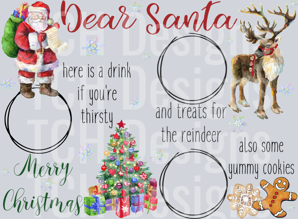 SANTA COOKIE PLACEMAT 15X11 SIZE