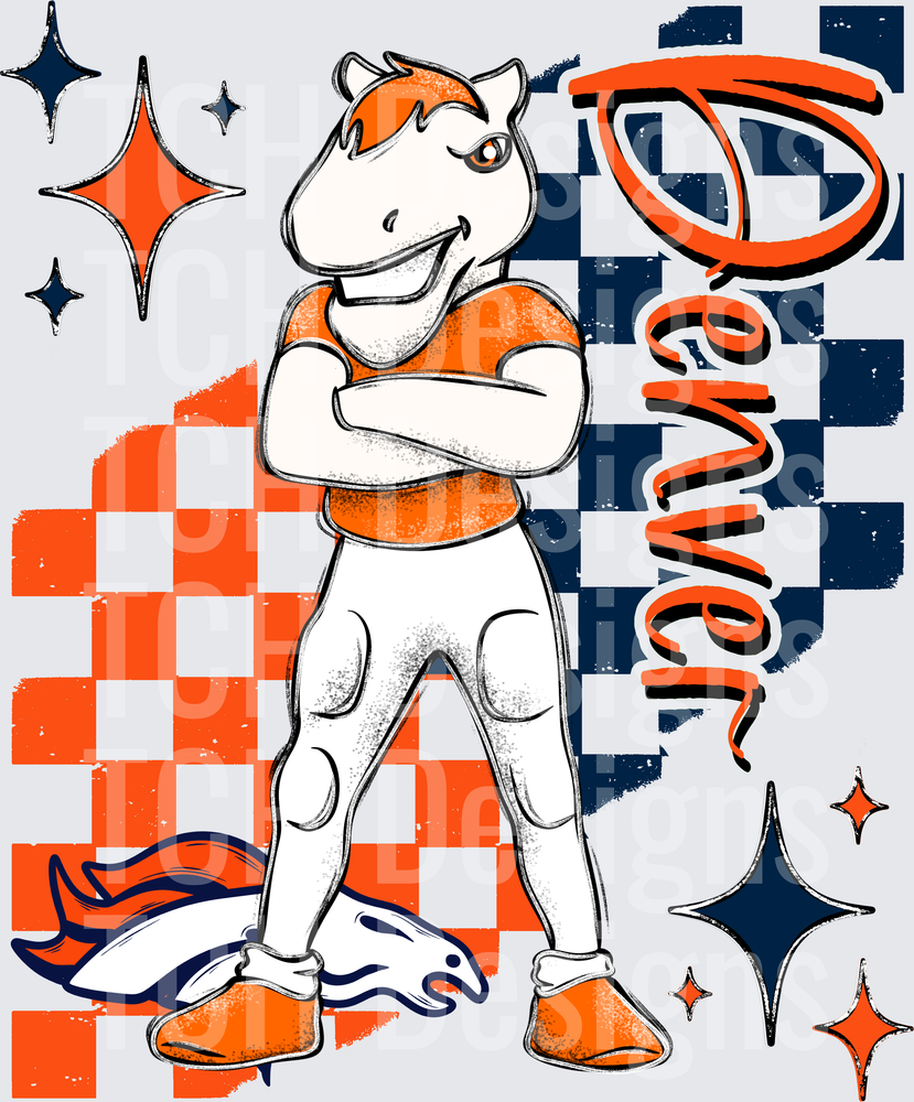 D Broncos checkered